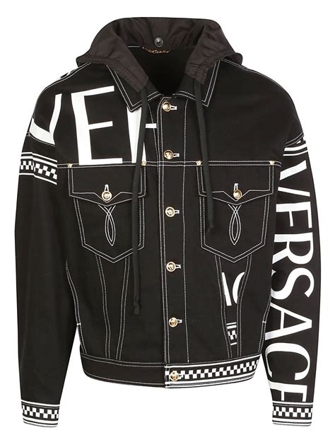 versus versace silver jacket|Versace black denim jacket.